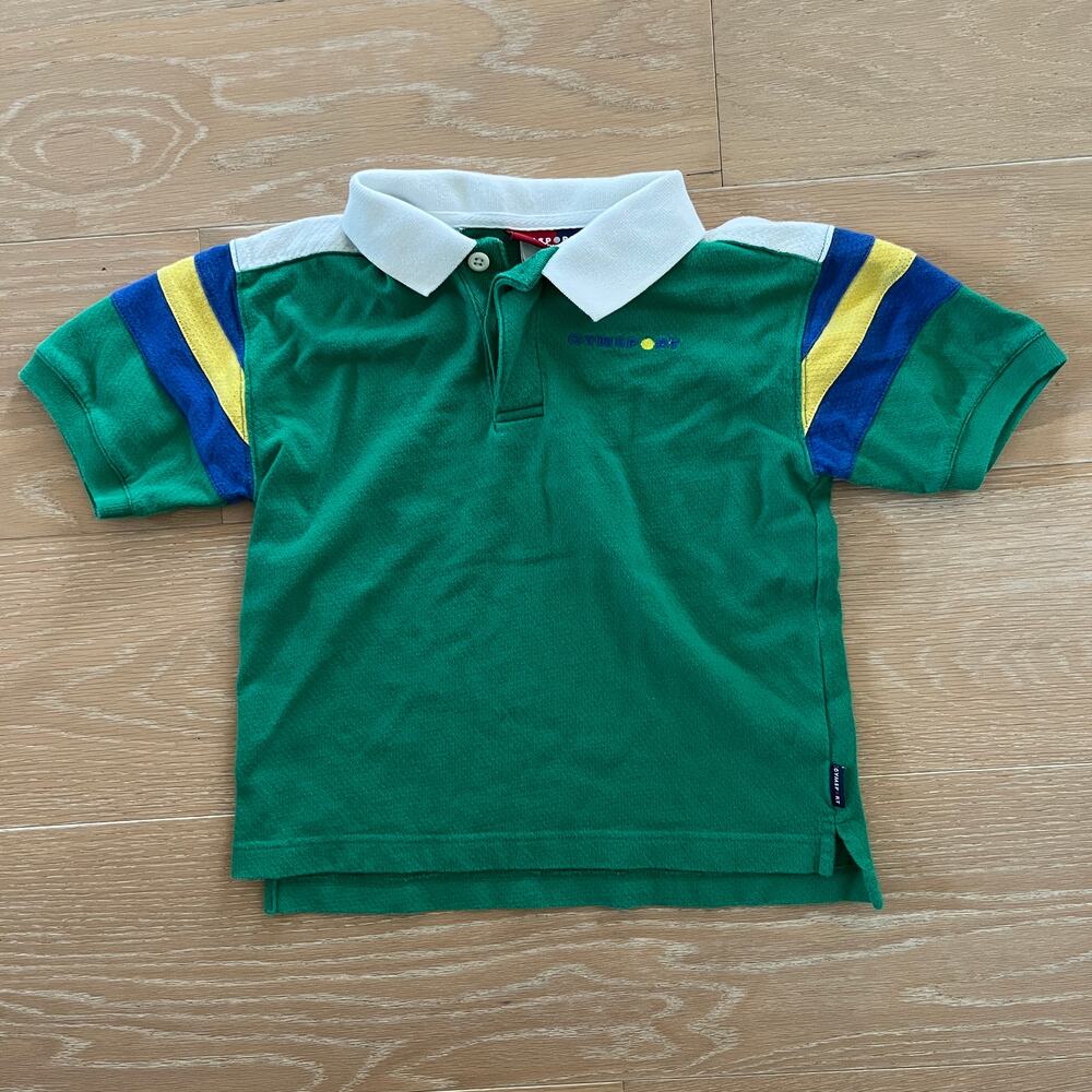 Vintage 1990's Gymboree GymSports Green Polo Shirt Large 4/5 Years